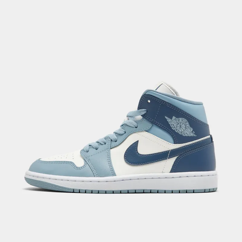 Jordan Women's 1 Mid Sail / Diffused Blue - Blue Grey sold by JD Sports