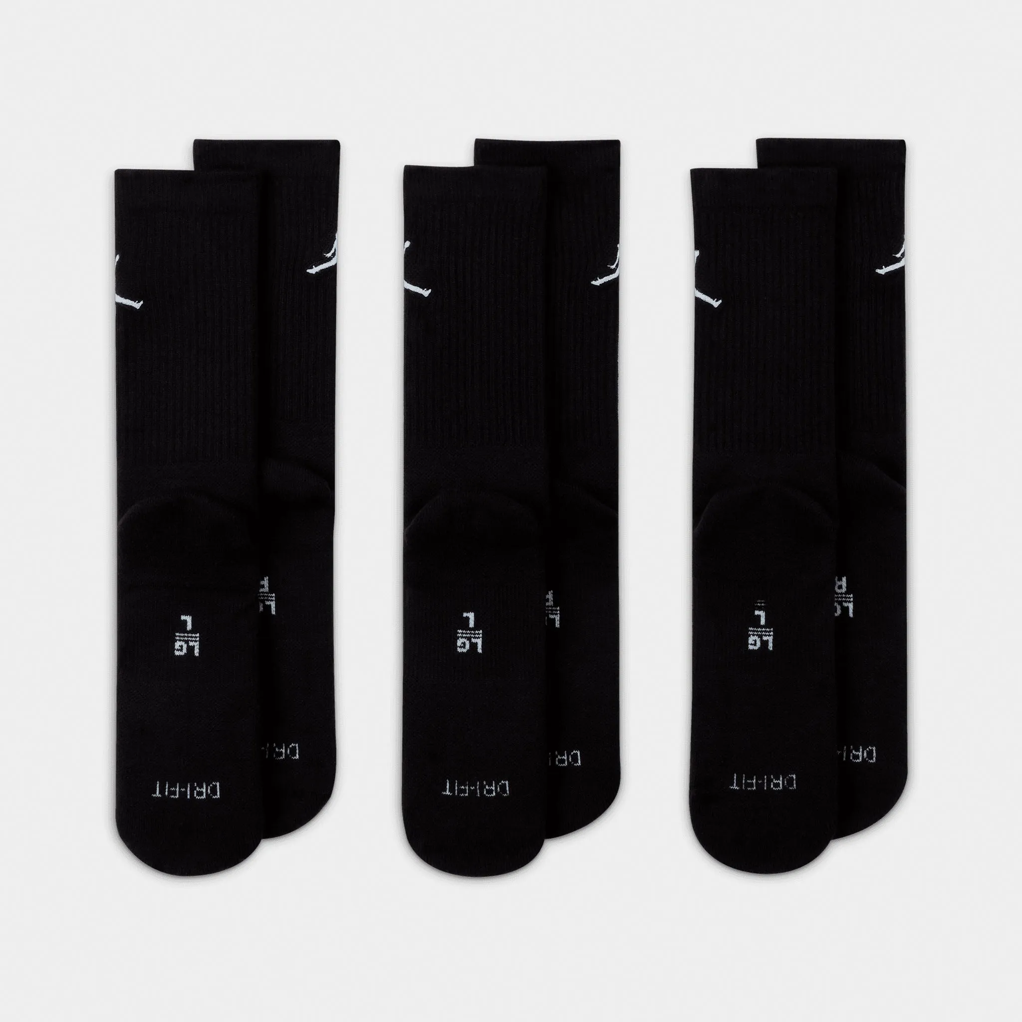 Jordan Everyday Crew Socks (3 Pack) Black / White sold by JD Sports product image thumbnail 4
