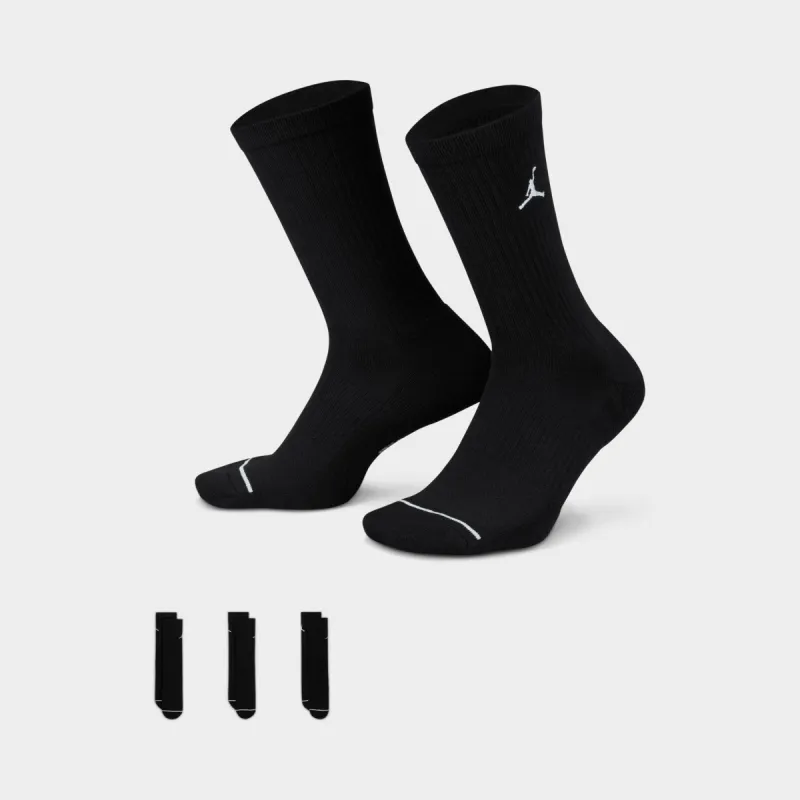 Jordan Everyday Crew Socks (3 Pack) Black / White sold by JD Sports