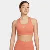 Nike Women’s Dri-FIT Swoosh Medium-Support 1-Piece Pad Sports Bra Madder Root / White sold by JD Sports