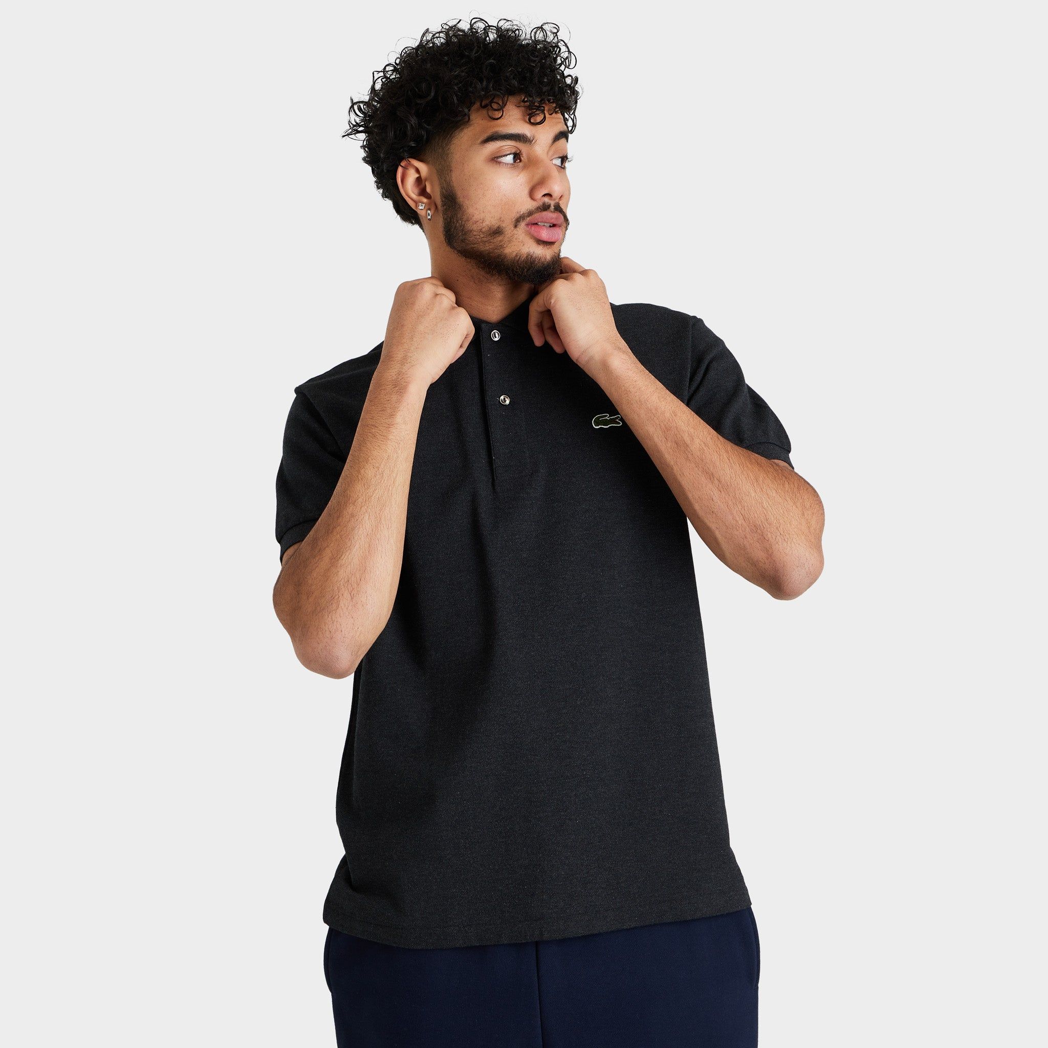 Lacoste Original L.12.12 Heathered Petit Piqu� Cotton Polo Shirt / Black sold by JD Sports