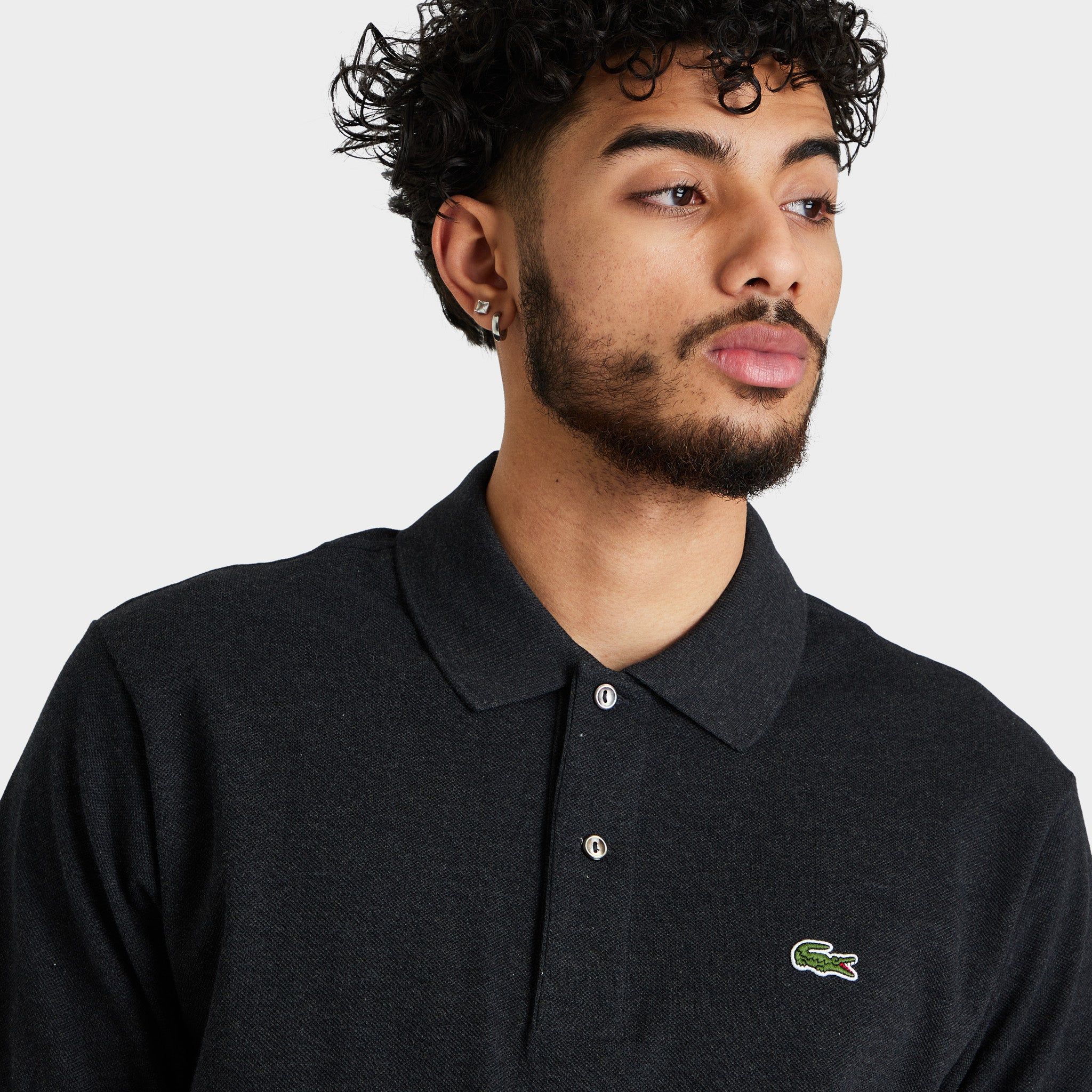 Lacoste Original L.12.12 Heathered Petit Piqu� Cotton Polo Shirt / Black sold by JD Sports product image thumbnail 3