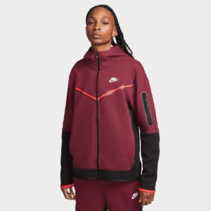 Nike Sportswear Tech Fleece Full Zip Hoodie Dark Beetroot / Black - Phantom sold by JD Sports