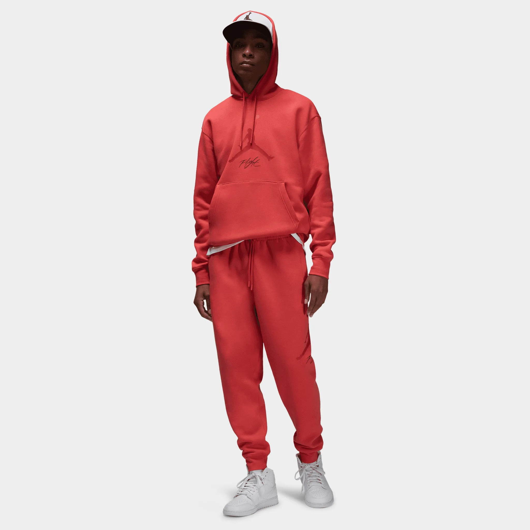 Jordan Essentials Fleece Pullover Baseline Hoodie Lobster / Gym Red sold by JD Sports product image thumbnail 5