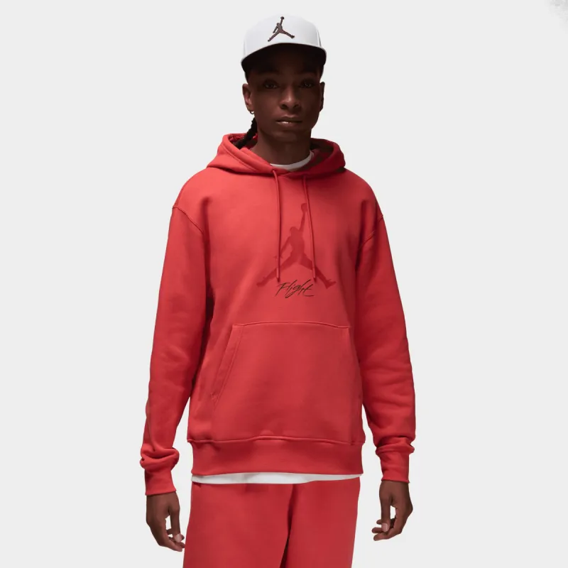 Jordan Essentials Fleece Pullover Baseline Hoodie Lobster / Gym Red sold by JD Sports