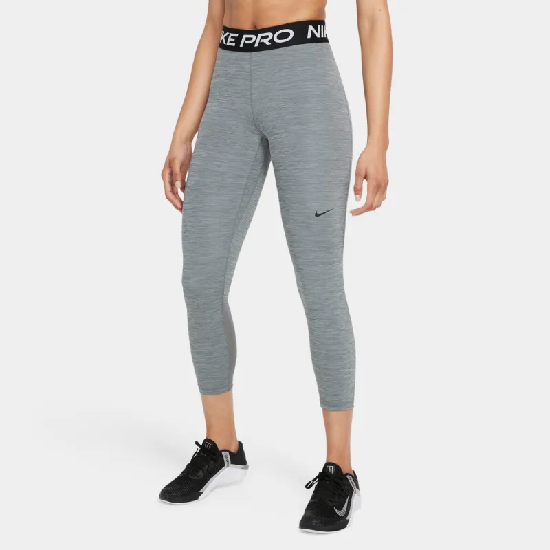 Nike Pro Women's Mid-Rise Cropped Mesh Panel Leggings / Grey sold by JD Sports
