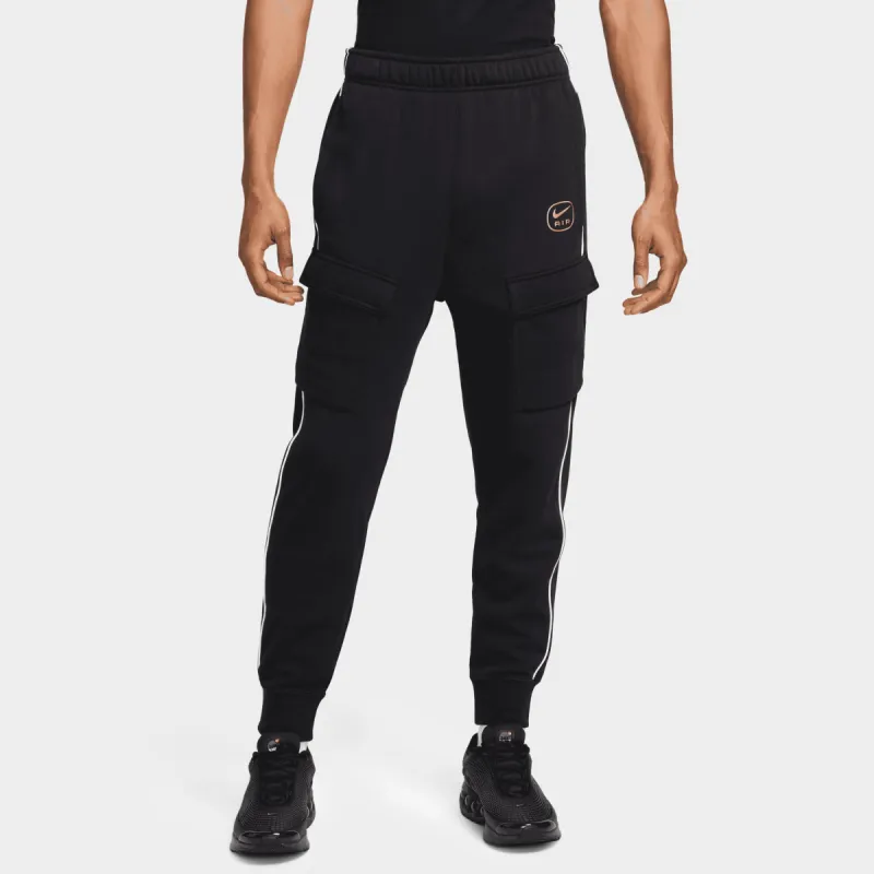 Nike Sportswear Air Max Fleece Cargo Joggers Black / Metallic Gold sold by JD Sports