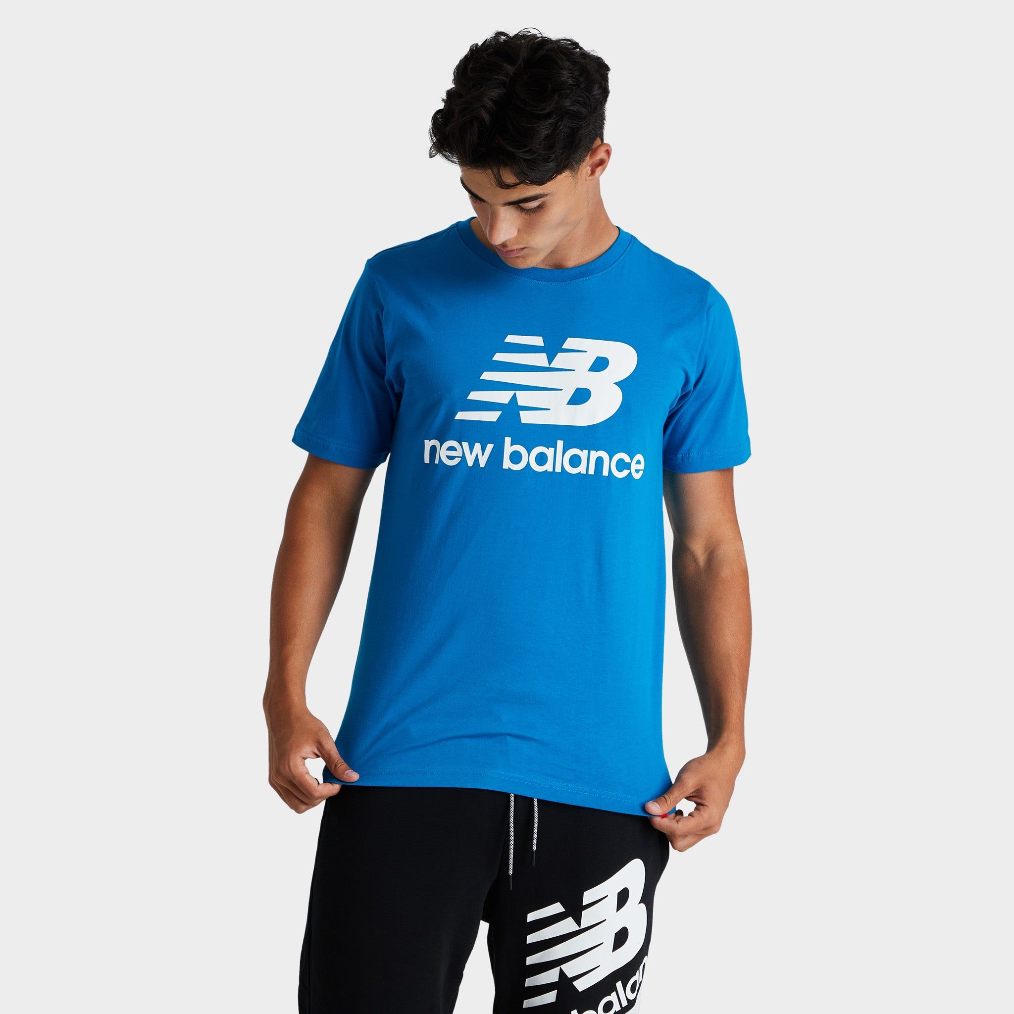 New Balance Essentials Stacked Logo T-shirt / Wave Blue sold by JD Sports