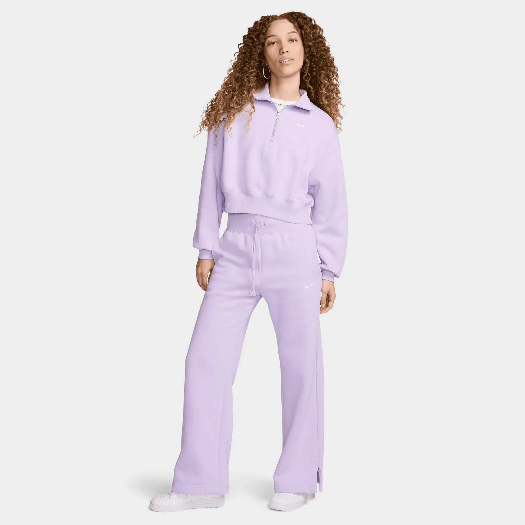 Nike Sportswear Women's Oversized Half-Zip Crop Sweatshirt Violet Mist / Sail sold by JD Sports product image thumbnail 5