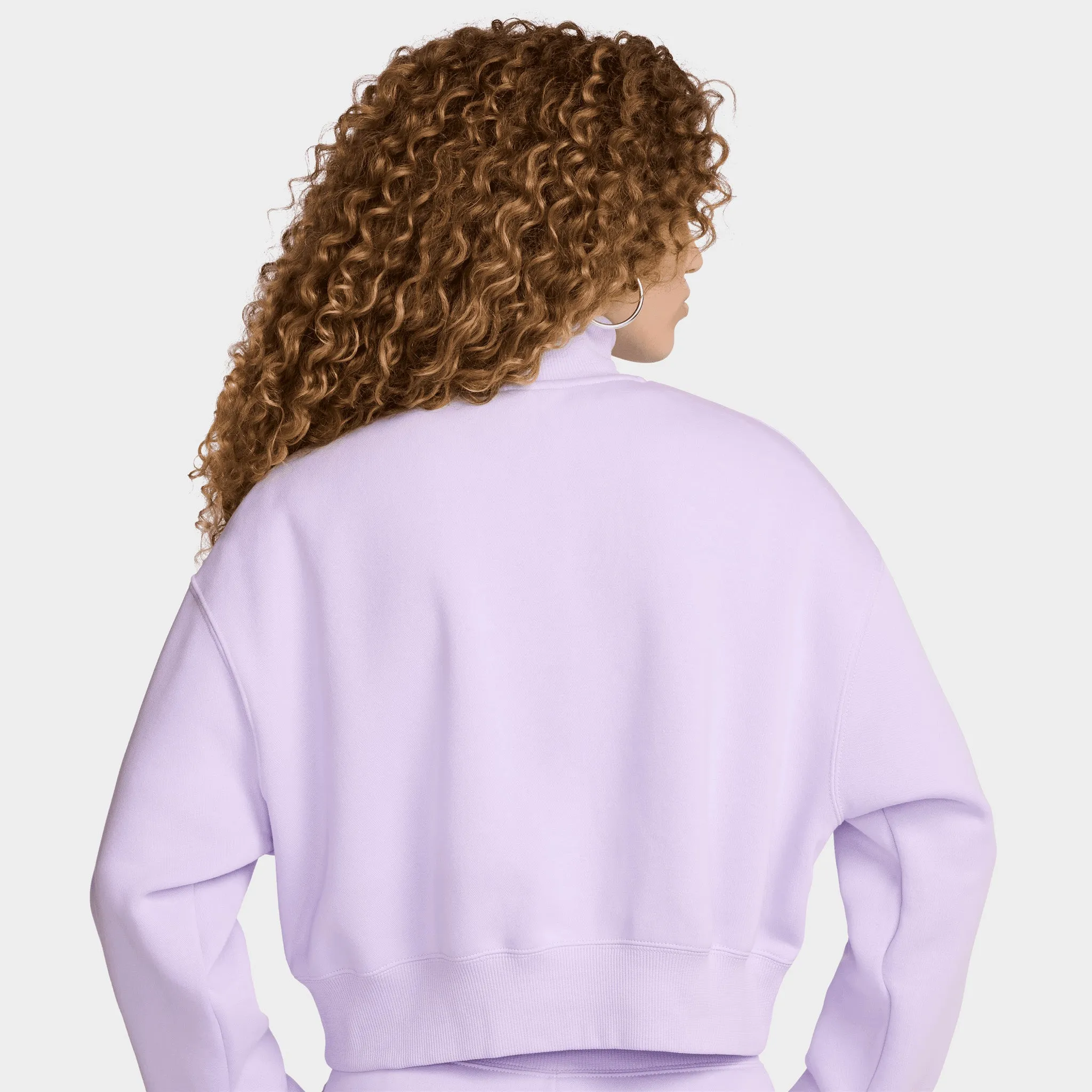 Nike Sportswear Women's Oversized Half-Zip Crop Sweatshirt Violet Mist / Sail sold by JD Sports product image thumbnail 2