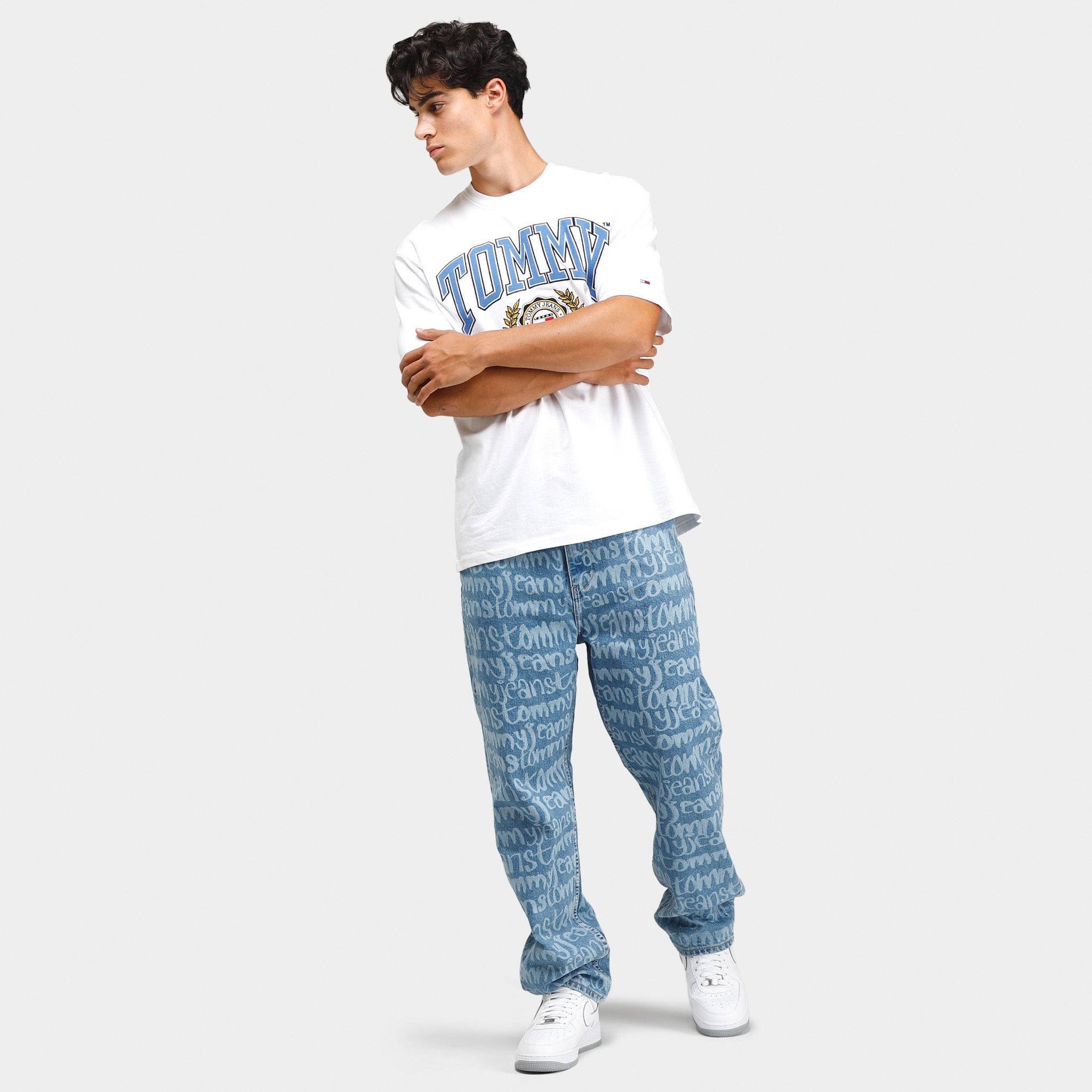 Tommy Jeans Collegiate Logo Skater T-shirt / White sold by JD Sports product image thumbnail 5