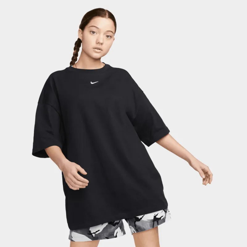 Nike Sportswear Women's Essential Oversized T-shirt Black / White sold by JD Sports