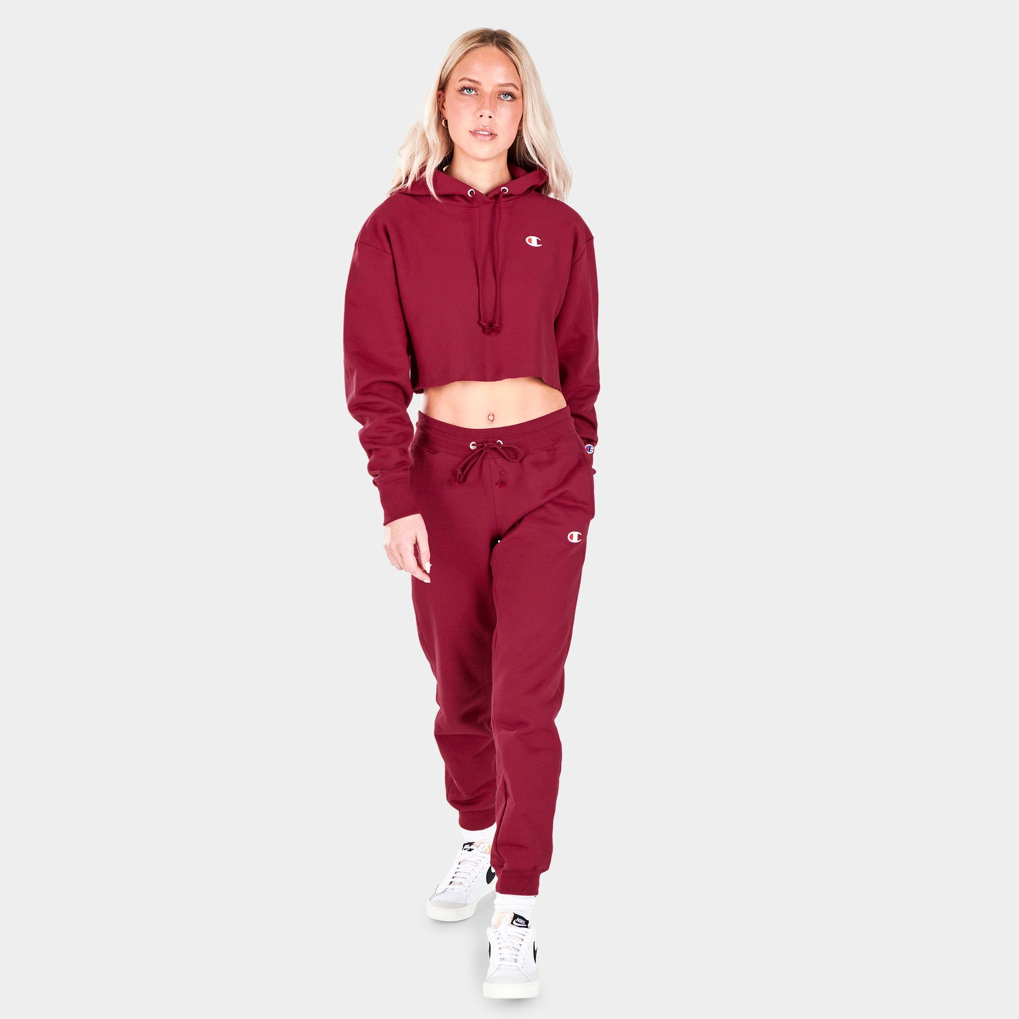 Champion Women’s Reverse Weave Cropped Pullover Hoodie / Cranberry Tart sold by JD Sports product image thumbnail 6