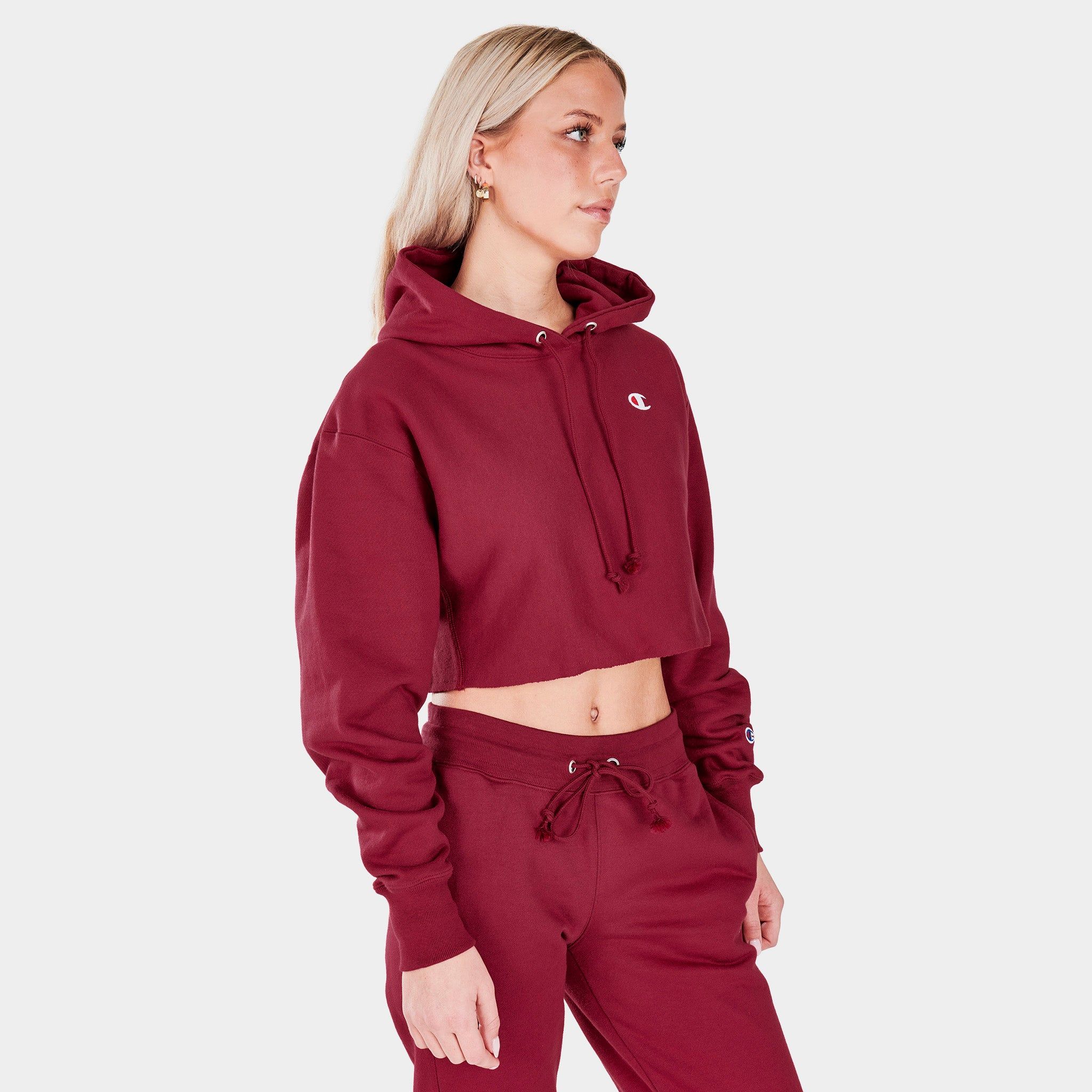 Champion Women’s Reverse Weave Cropped Pullover Hoodie / Cranberry Tart sold by JD Sports product image thumbnail 3