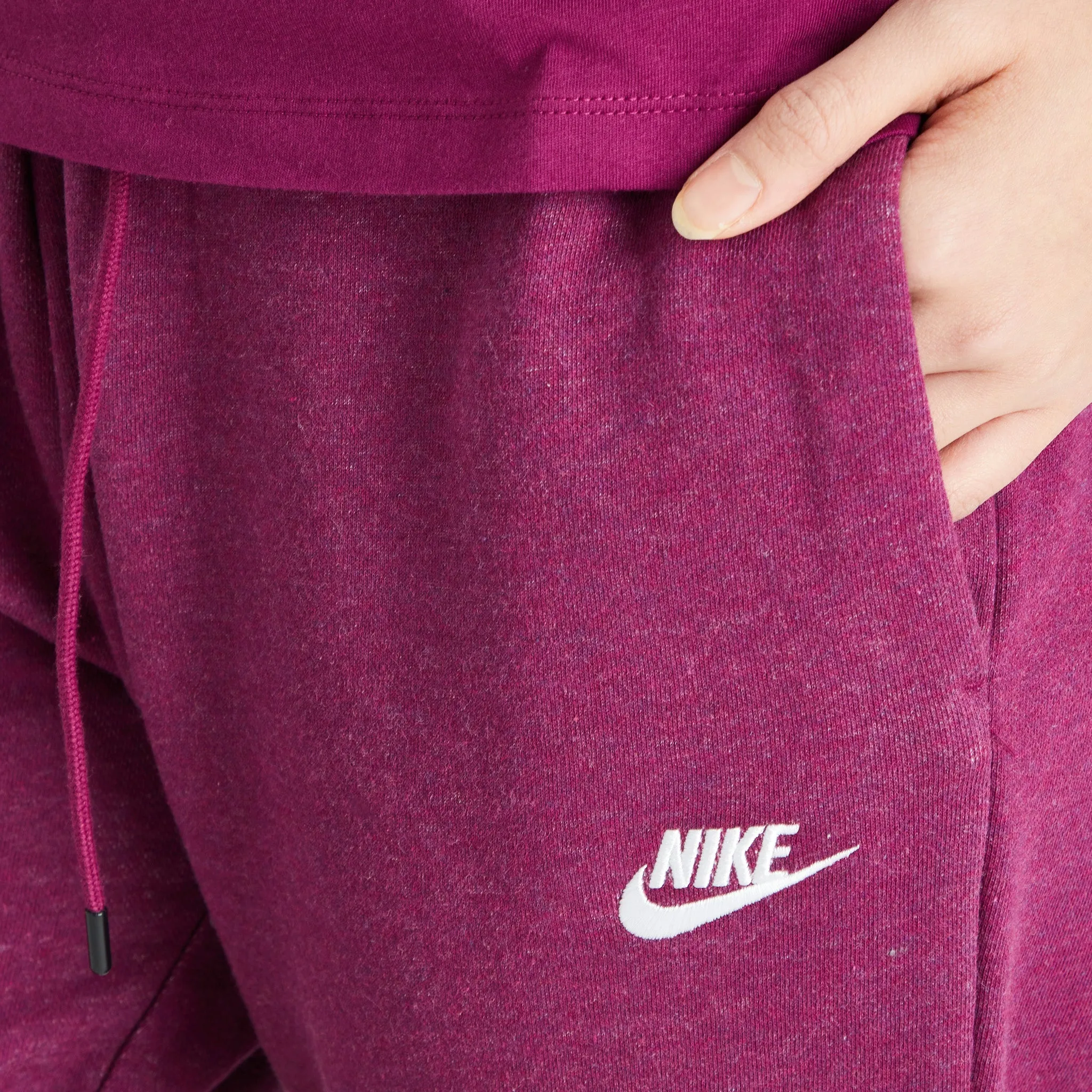 Nike Women's Sportswear Essential Fleece Pants Sangria / Heather - White sold by JD Sports product image thumbnail 5