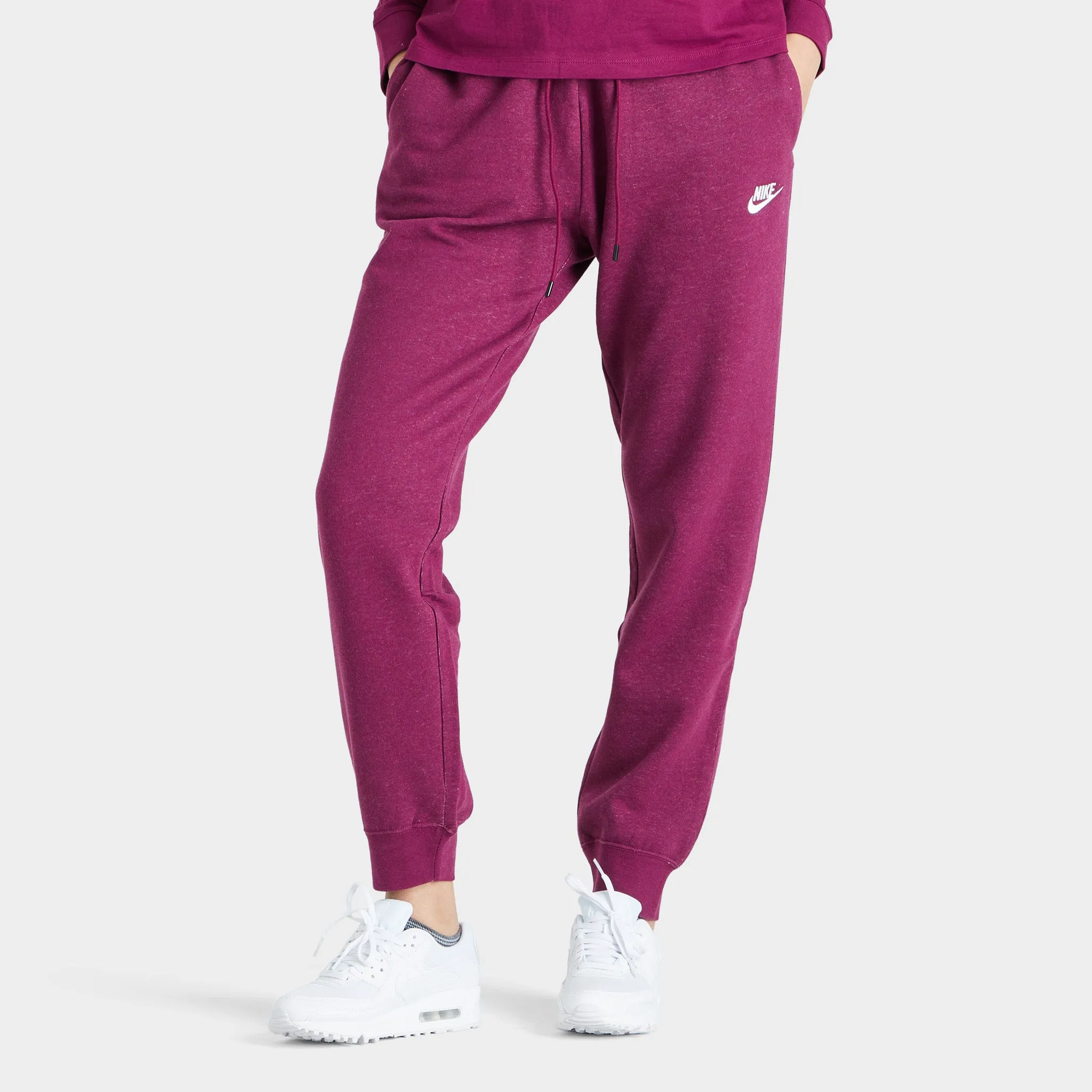 Nike Women's Sportswear Essential Fleece Pants Sangria / Heather - White sold by JD Sports