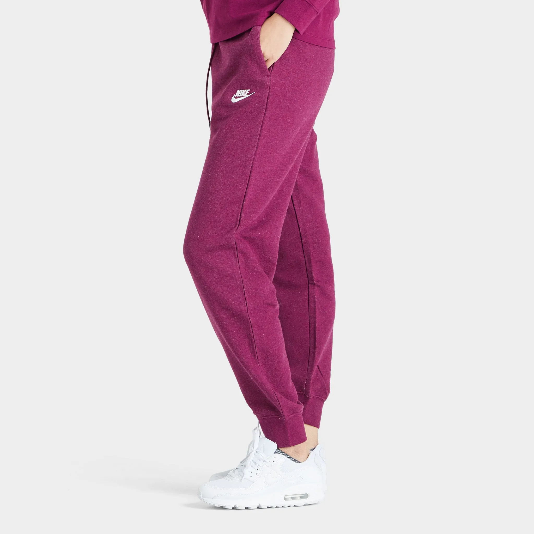 Nike Women's Sportswear Essential Fleece Pants Sangria / Heather - White sold by JD Sports product image thumbnail 4