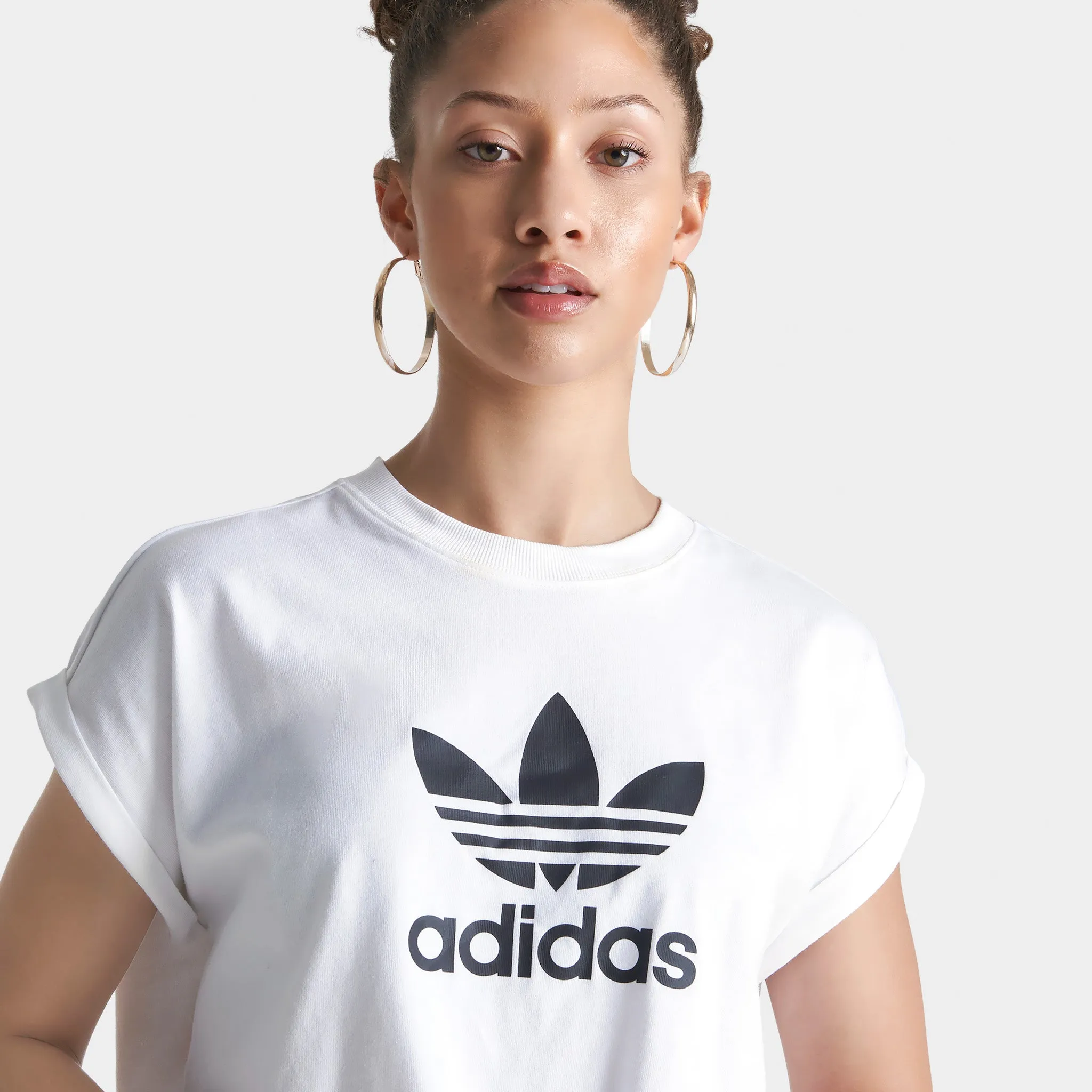 adidas Originals Women's Adicolor Classics Short Trefoil T-shirt / White sold by JD Sports product image thumbnail 4