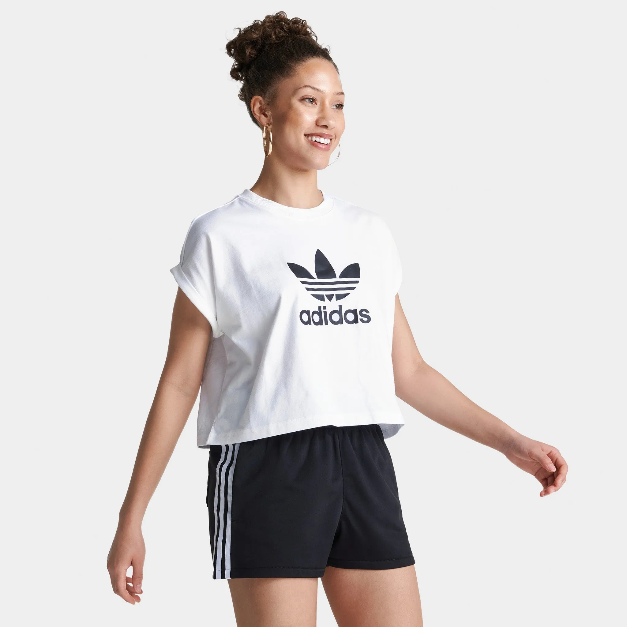 adidas Originals Women's Adicolor Classics Short Trefoil T-shirt / White sold by JD Sports product image thumbnail 3