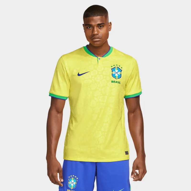 Nike Brazil 2022/23 Dri-FIT Stadium Home Soccer Jersey Dynamic Yellow / Paramount Blue sold by JD Sports