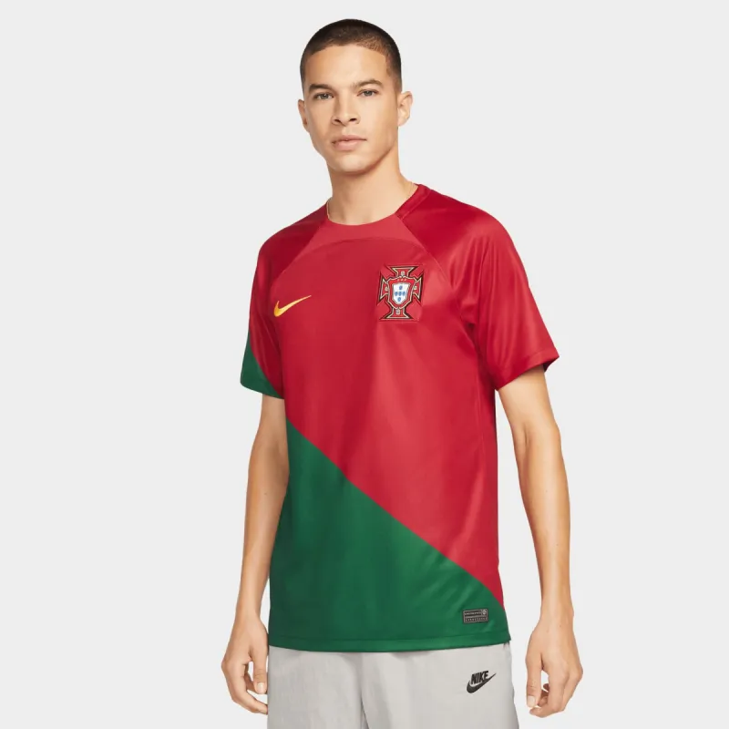 Nike Portugal 2022/23 Dri-FIT Stadium Home Soccer Jersey Pepper Red / Pepper Red - Gold Dart sold by JD Sports