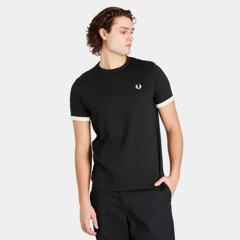 Fred Perry Ringer T-shirt / Night Green sold by JD Sports