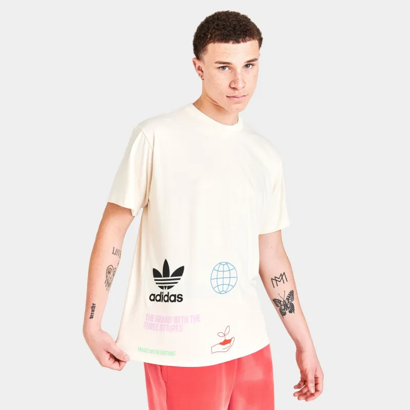 adidas Originals Made With Nature Multi Logo T-shirt / Non Dyed sold by JD Sports