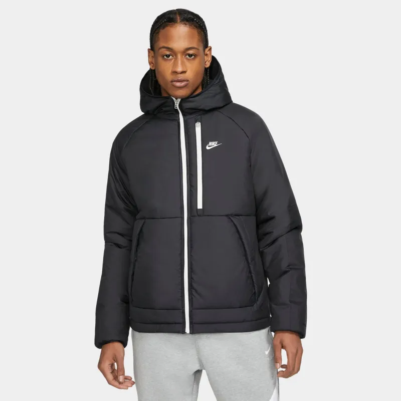Nike Sportswear Therma-FIT Legacy Hooded Jacket Black / Black - Sail sold by JD Sports
