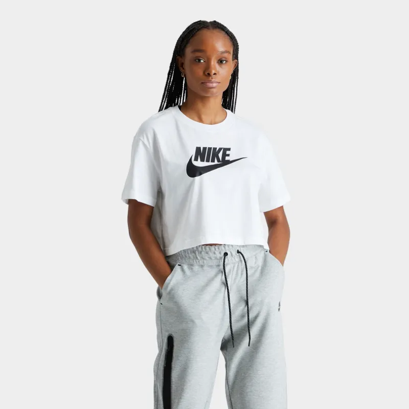 Nike Sportswear Women's Essential Cropped T-shirt White / Black sold by JD Sports