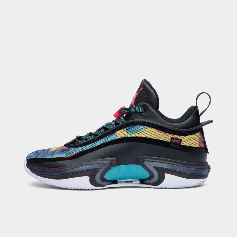 Jordan 36 Low Black / Rush Pink - Washed Teal sold by JD Sports