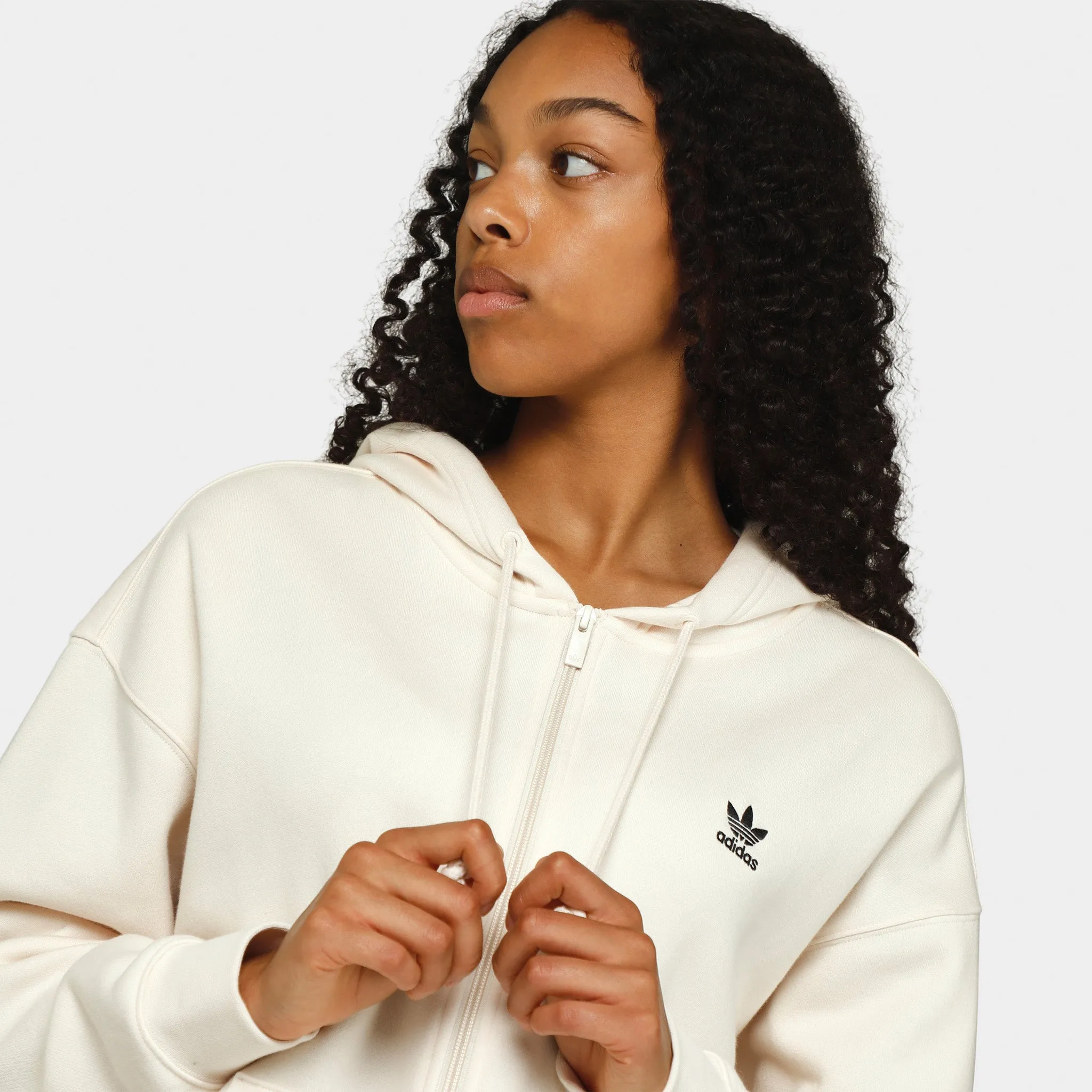 adidas Originals Women's Essentials Full Zip Boyfriend Hoodie / Wonder White sold by JD Sports product image thumbnail 2