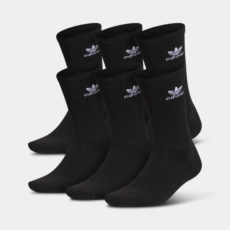 adidas Originals Trefoil Crew Socks (6 Pack) Black / White sold by JD Sports