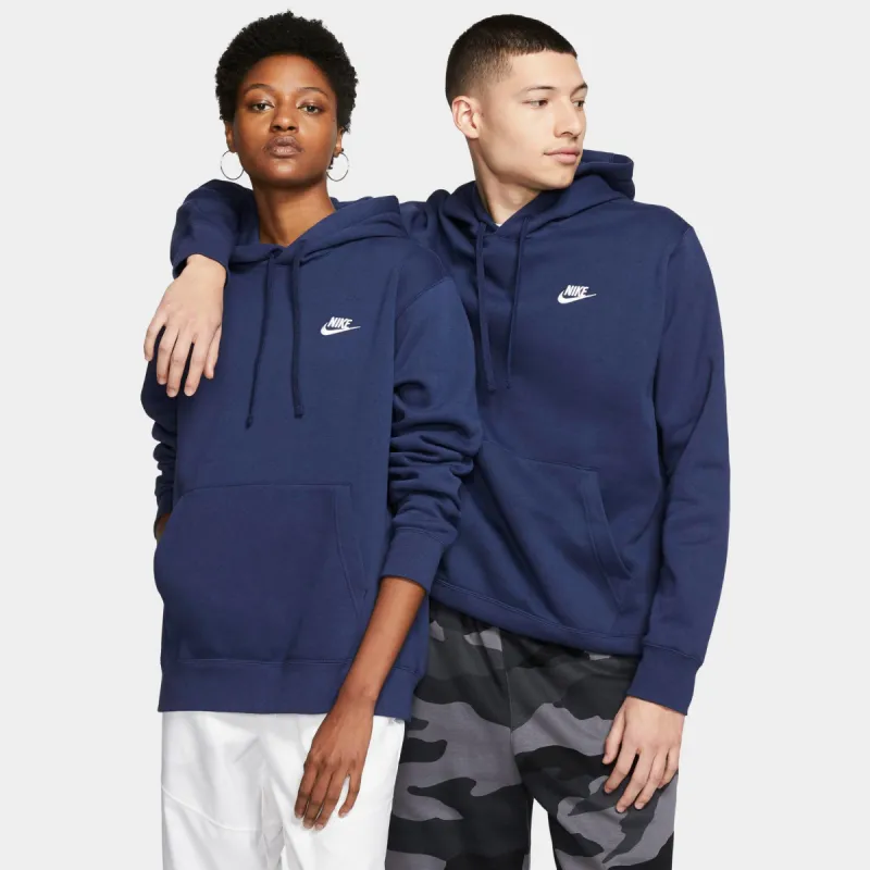 Nike Sportswear Club Fleece Pullover Hoodie Midnight Navy / Midnight Navy - White sold by JD Sports
