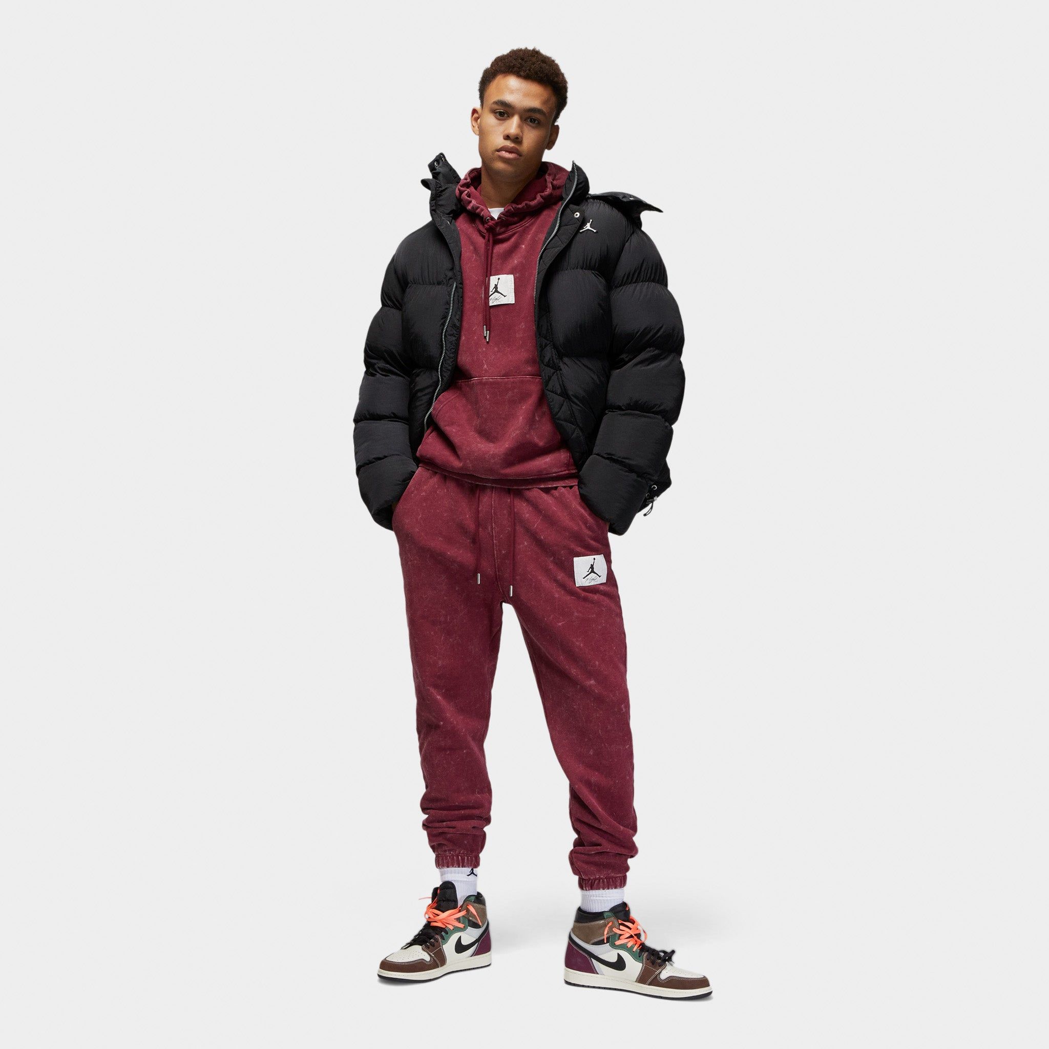 Jordan Essentials Statement Washed Fleece Pants / Cherrywood Red sold by JD Sports product image thumbnail 2