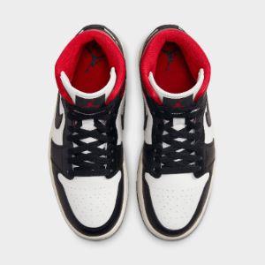 Jordan Women's 1 Mid Black / Gym Red - Sail sold by JD Sports