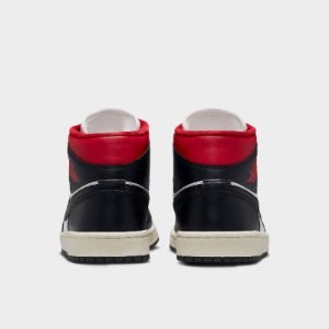 Jordan Women's 1 Mid Black / Gym Red - Sail sold by JD Sports
