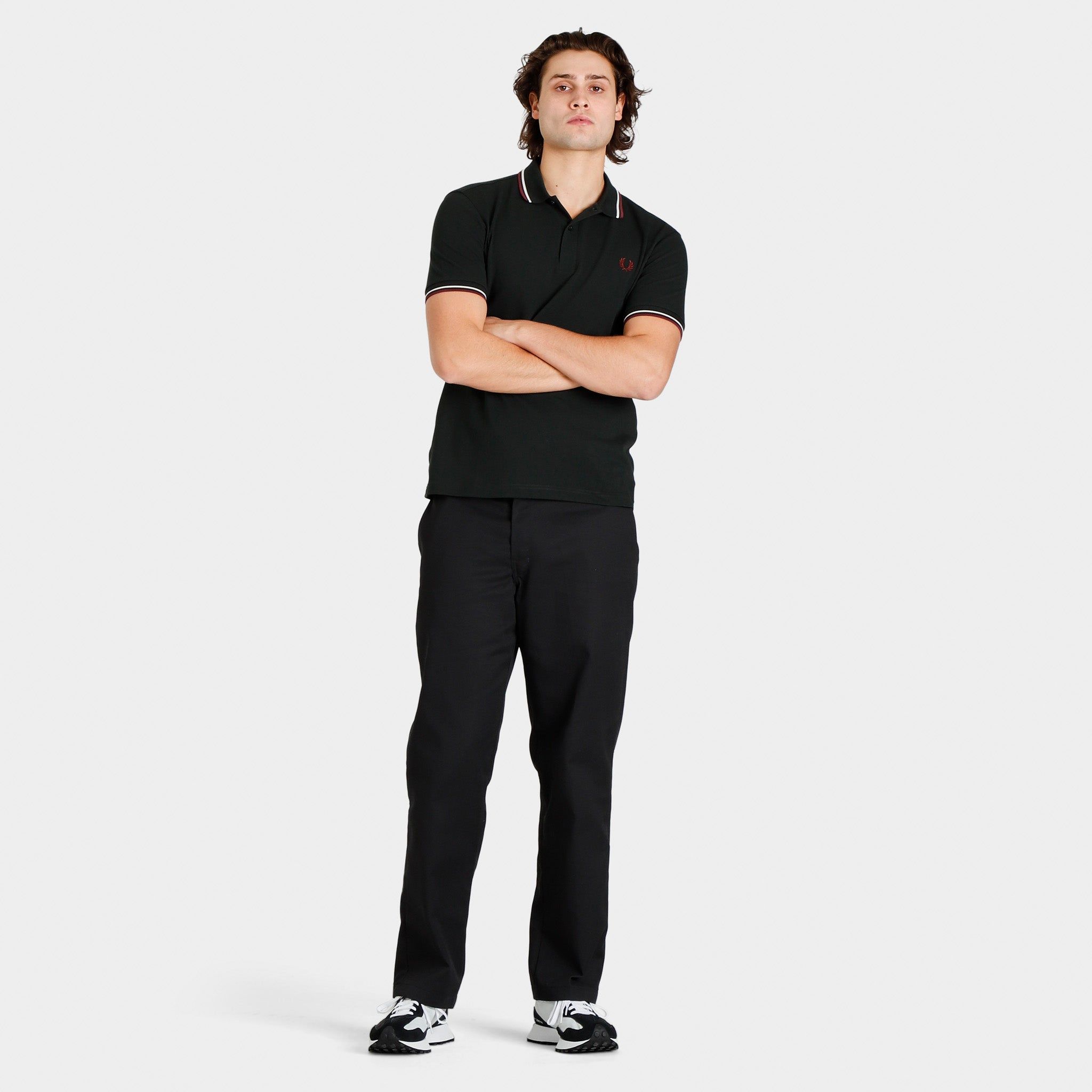 Fred Perry Twin Tipped Polo T-shirt Night Green / Ecru - Oxblood sold by JD Sports product image thumbnail 5