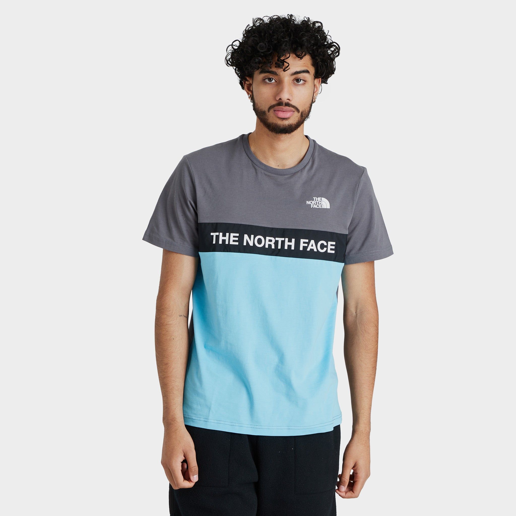 The North Face Color Block T-shirt Norse Blue / Vanadis Grey sold by JD Sports