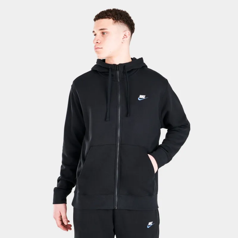 Nike Sportswear Club Fleece Full-Zip Hoodie Black / White sold by JD Sports