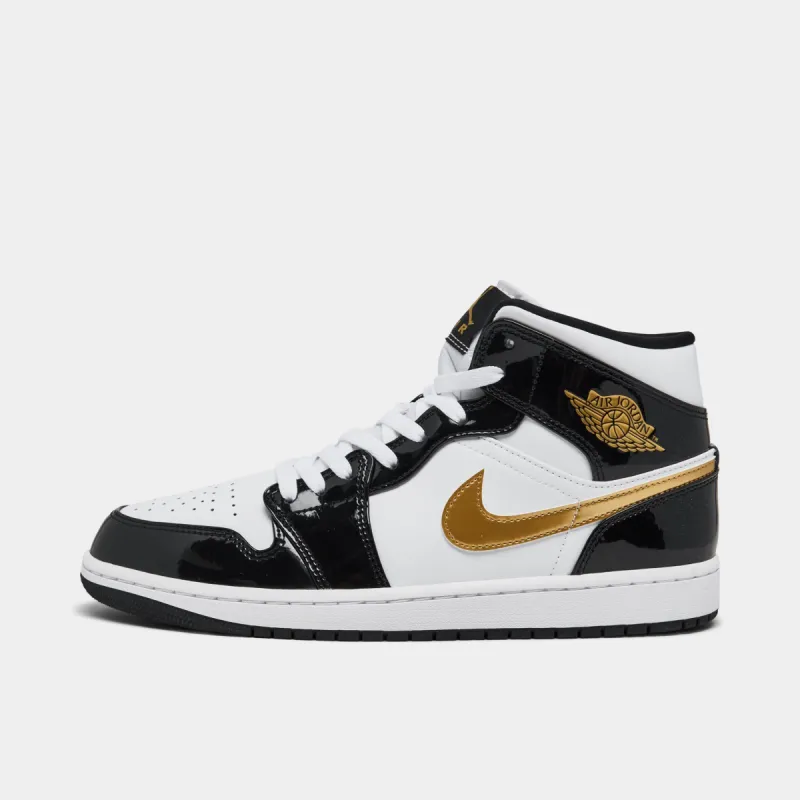 Jordan 1 Mid SE Black / Metallic Gold - White sold by JD Sports