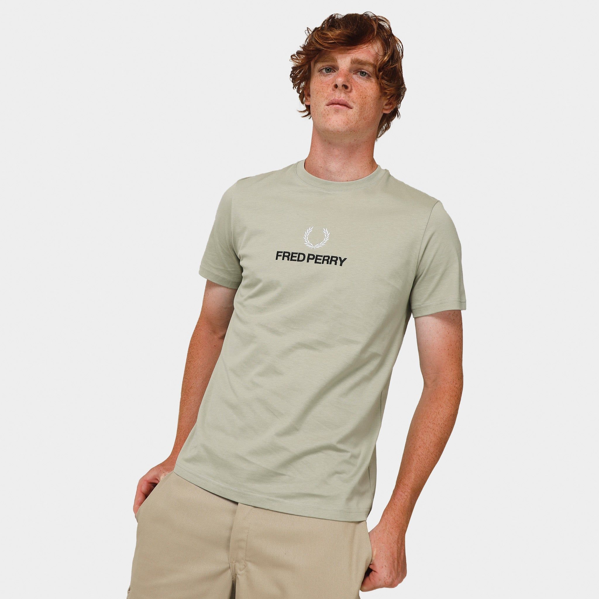 Fred Perry Embroidered T-shirt / Seagrass sold by JD Sports