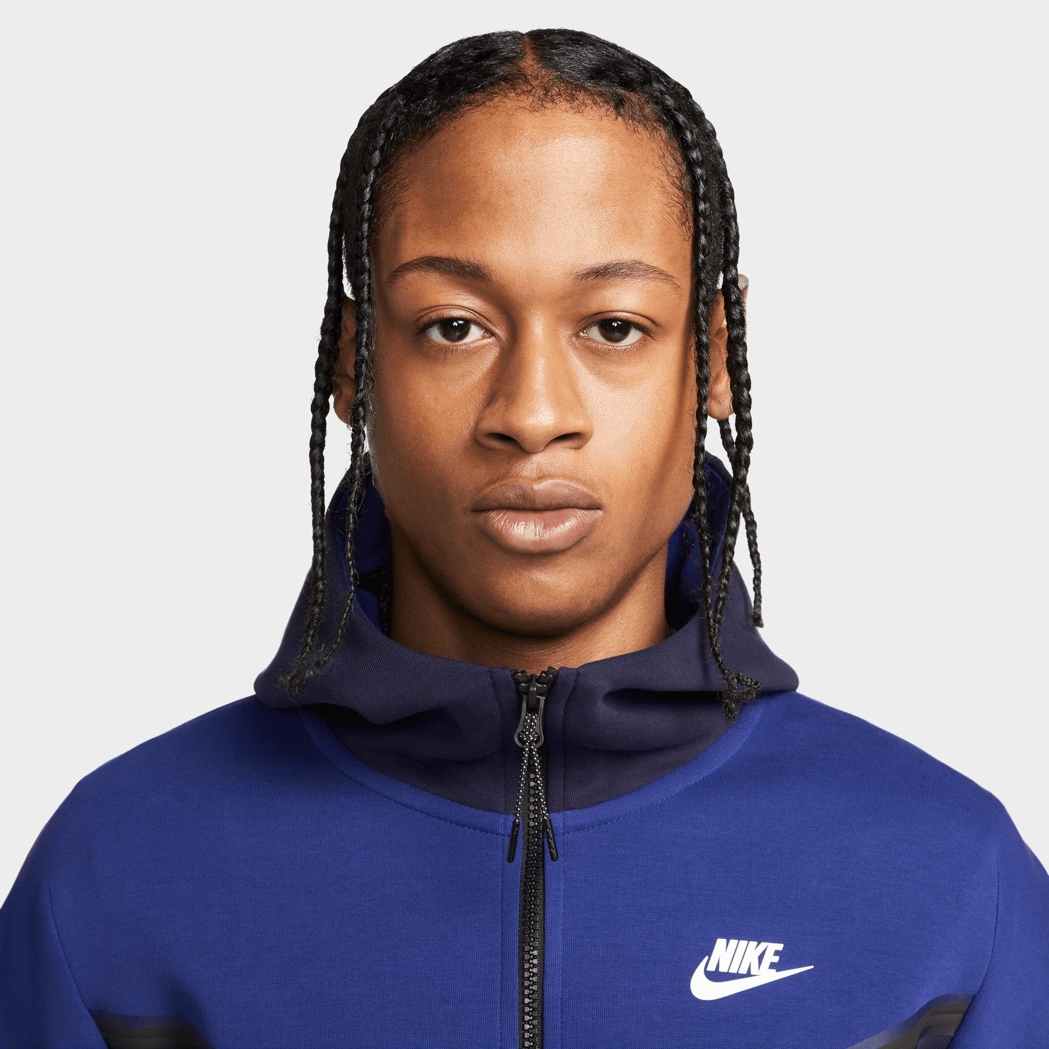 Nike Sportswear Tech Fleece Taped Full Zip Hoodie Deep Royal Blue / Blackened Blue - White sold by JD Sports product image thumbnail 3