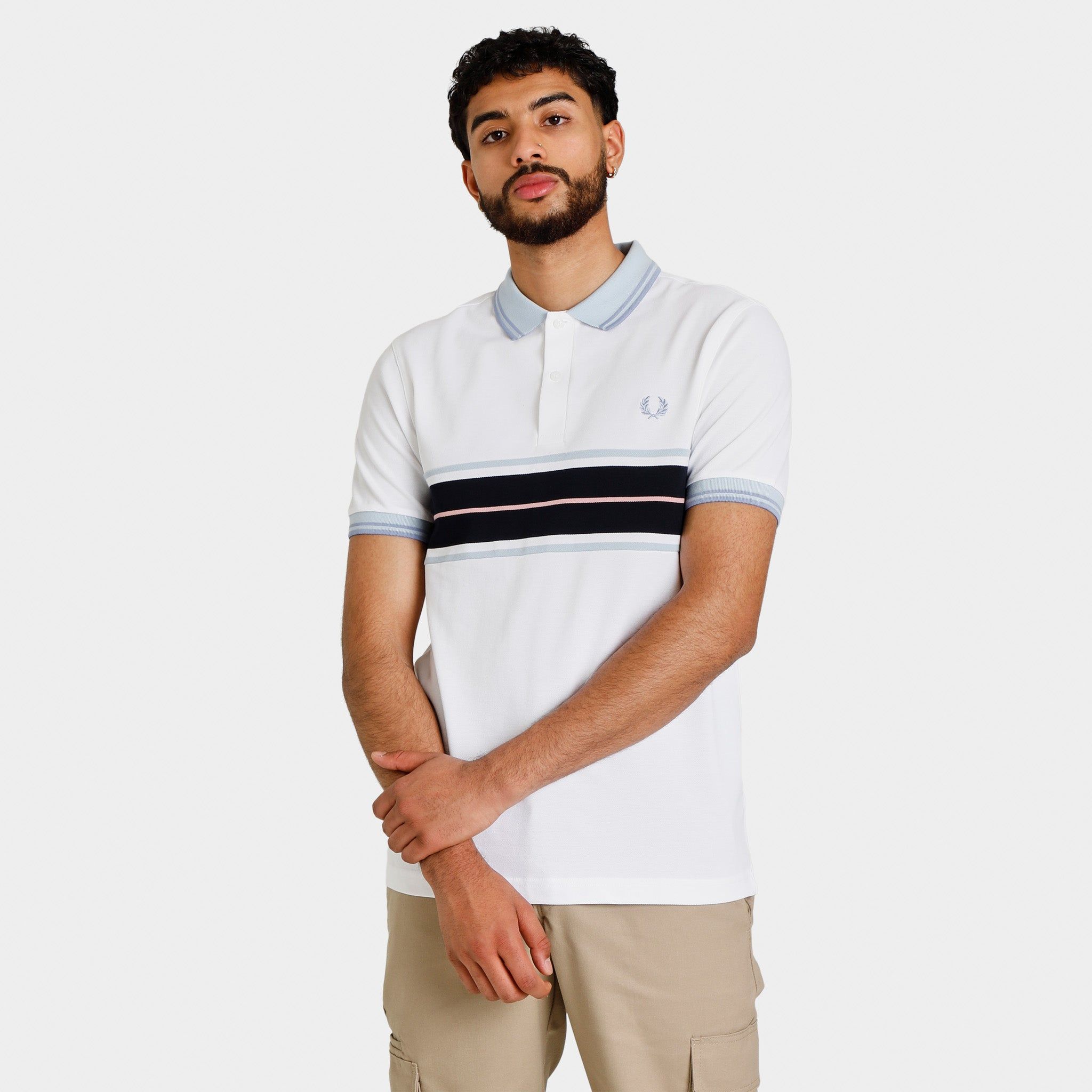 Fred Perry Panel Polo Shirt / White sold by JD Sports