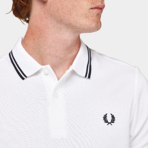 Fred Perry Twin Tipped Shirt White / Black - Black sold by JD Sports