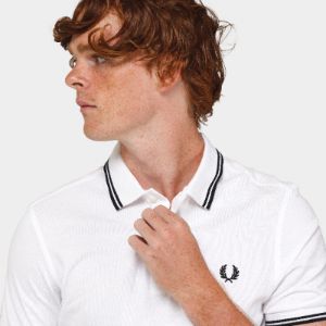 Fred Perry Twin Tipped Shirt White / Black - Black sold by JD Sports