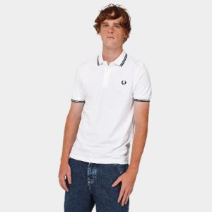 Fred Perry Twin Tipped Shirt White / Black - Black sold by JD Sports