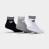 adidas Originals Trefoil Ankle Socks Half-Cushioned Socks (3 Pack) White / Medium Grey Heather - Black sold by JD Sports