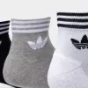 adidas Originals Trefoil Ankle Socks Half-Cushioned Socks (3 Pack) White / Medium Grey Heather - Black sold by JD Sports