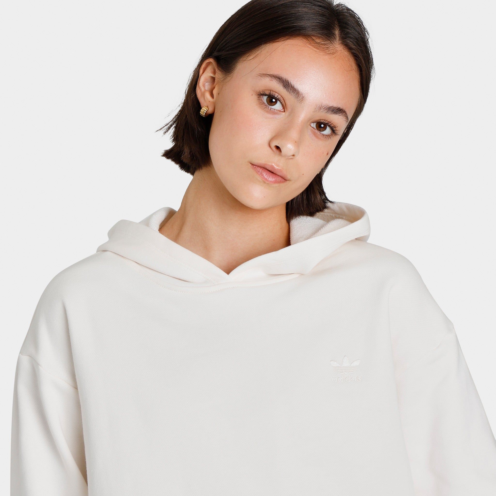 adidas Originals Women’s Cropped Pullover Hoodie / Chalk White sold by JD Sports product image thumbnail 3