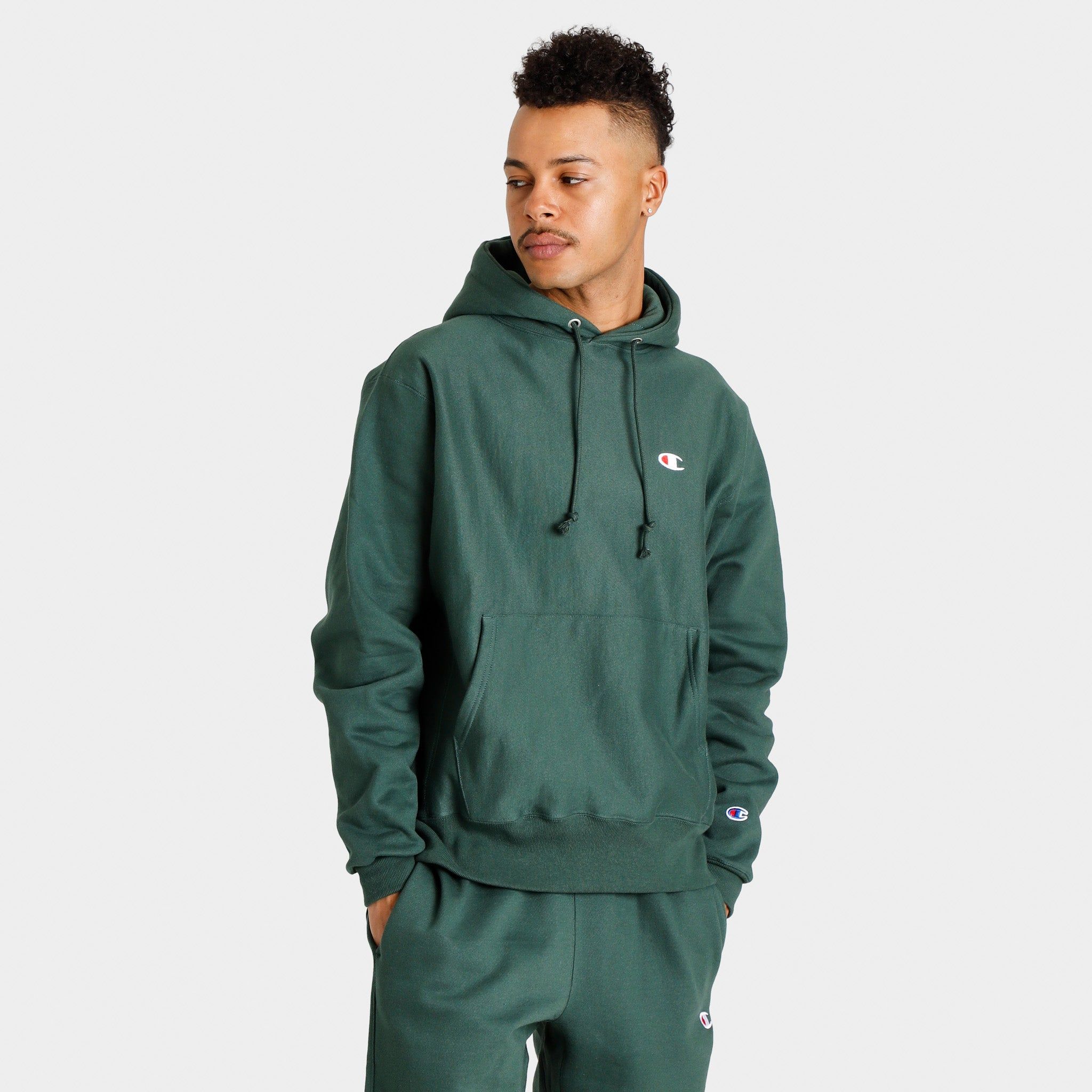 Champion Reverse Weave Pullover Hoodie / Dark Green sold by JD Sports